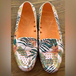 Floafers Posh Driver Loafer Water Floating Shoe Tropical Floral, Size 9